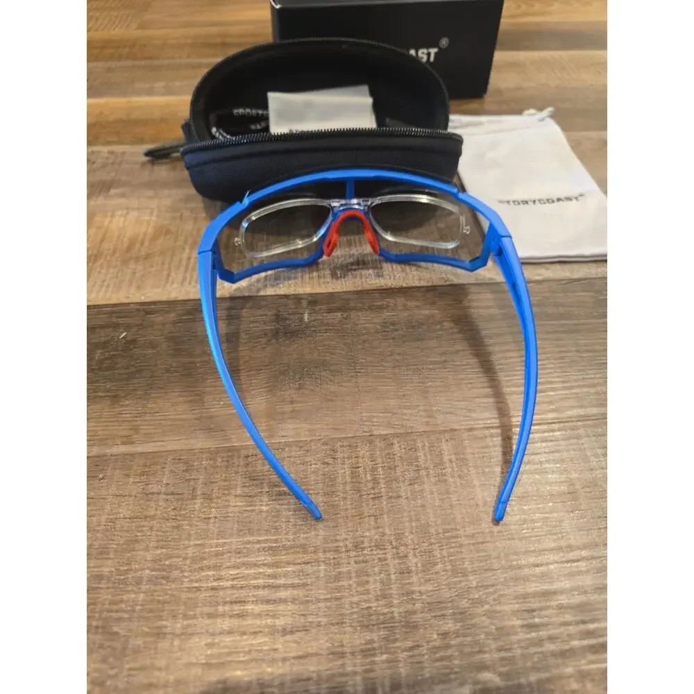 13218 STORYCOAST POLARIZED SPORTS GLASSES FOR MEN and WOMAN Blue Rim New